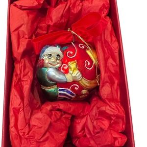 Yuletide Lenox  Vintage Elf with Bow Ornament with Red Ball  Christmas 
Preloved
